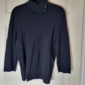 Dana Buchman Black Turtleneck Top